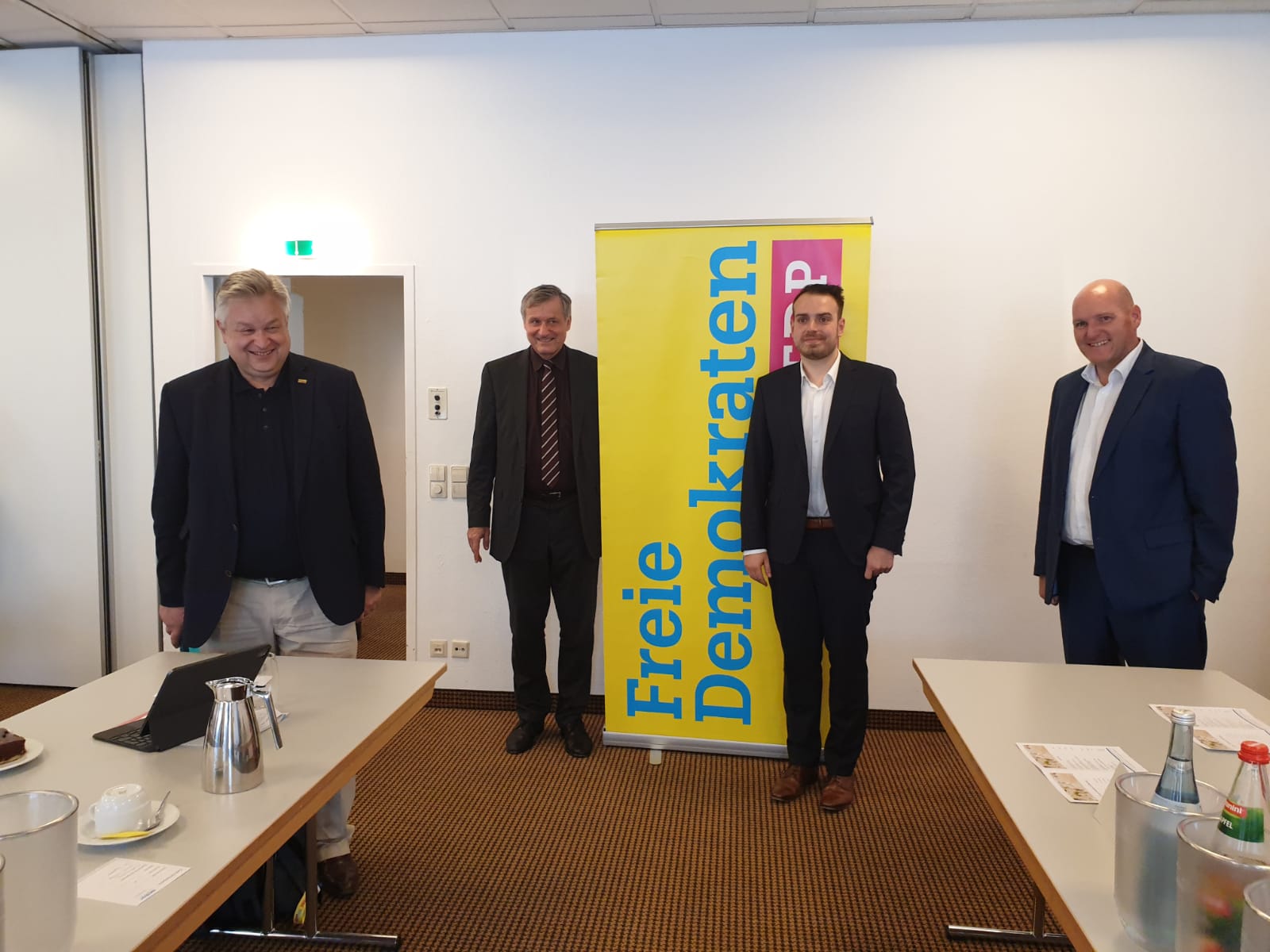 Von links nach rechts: Michael Link, Dr. Hans-Ulrich Rülke, Valentin Abel, Stephen Brauer